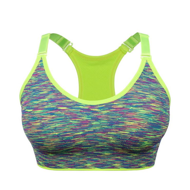 Baywell Women's Padded Sports Bra Fitness Workout Running Shirt Yoga Vest  Green 30/65CD,32/70AB 
