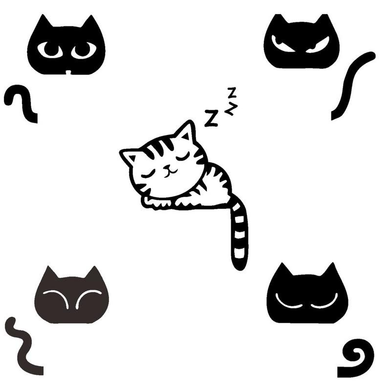 Wall Stickers 5 Sets Cats Shop Today. Get it Tomorrow!
