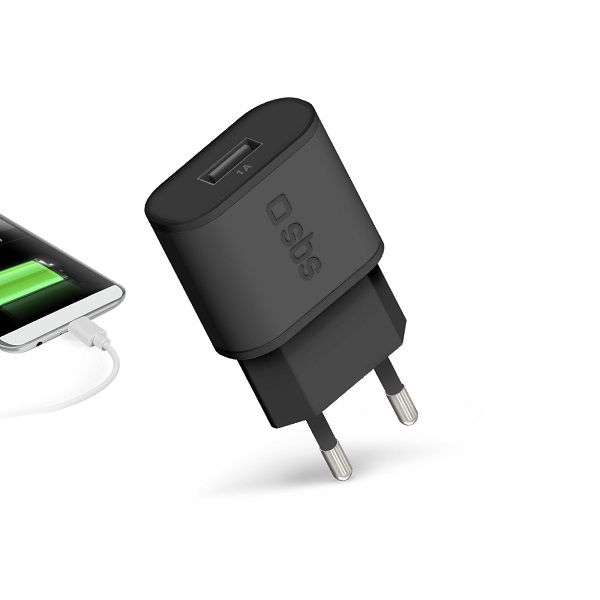 SBS 1Port USB Travel Charger - Black