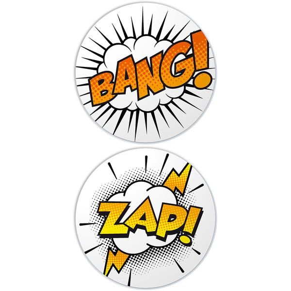 MugNolia Comic Words 2 Coaster Set