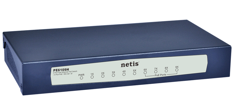Netis 9 10/100Mbps Auto-Negotiation RJ45 ports; 4PoE function