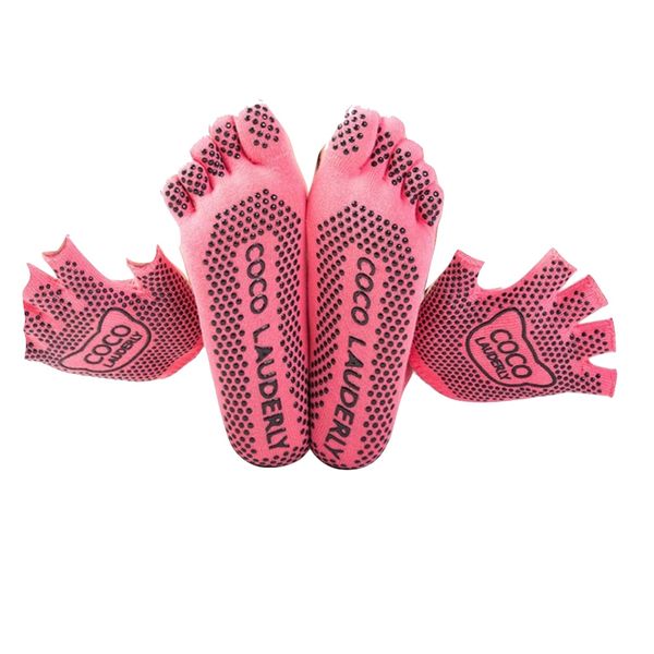 Yoga Toe Socks &amp; Gloves Pink