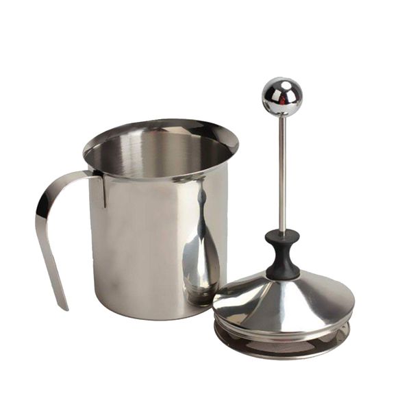 400ML Manual Stirrer Stainless Steel Double Mesh Milk Frother