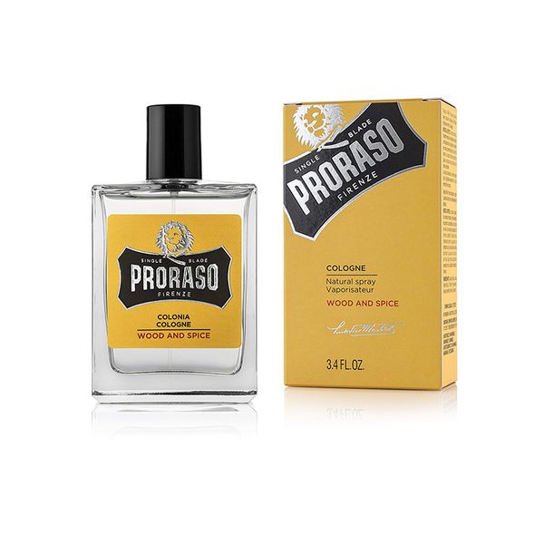 Proraso Single Blade Cologne Wood &amp; Spice 100ml Yellow