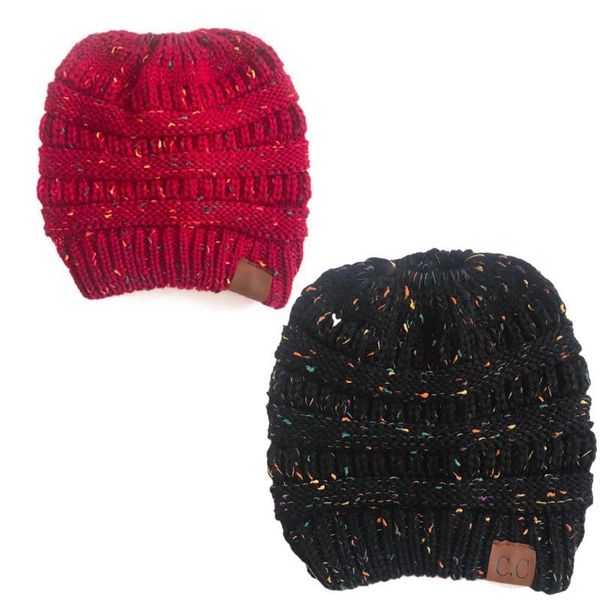 Ponytail Beanie 2 set Cerise &amp; Black