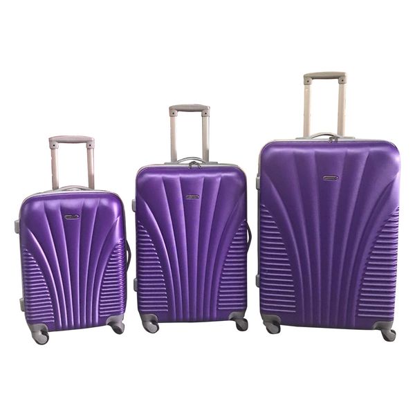 3 Piece Blue Star Luggage Set - Purple
