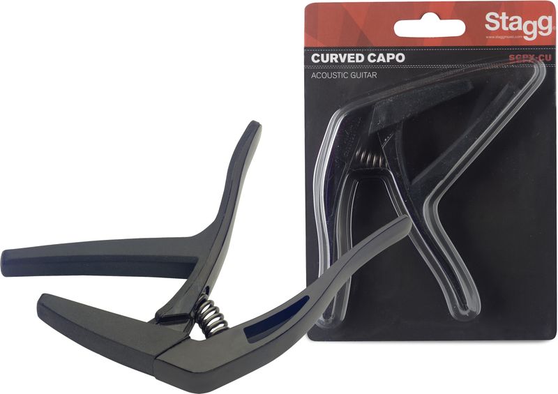 STAGG Professional Acoustic / Electric Guitar Capo - Black