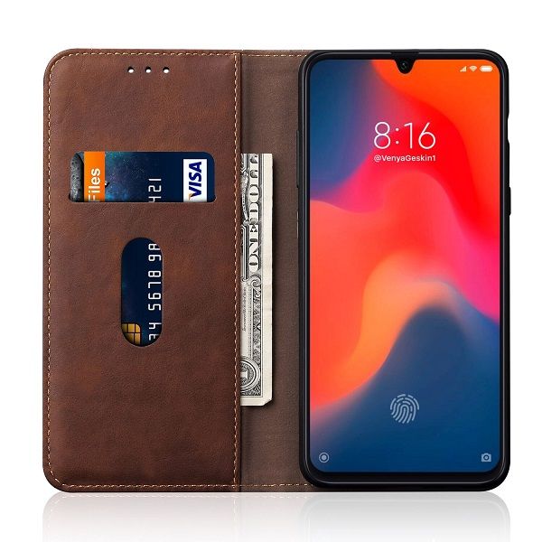 TUFF-LUV Essentials Leather case &amp; Stand Xiaomi Mi 9 - Brown