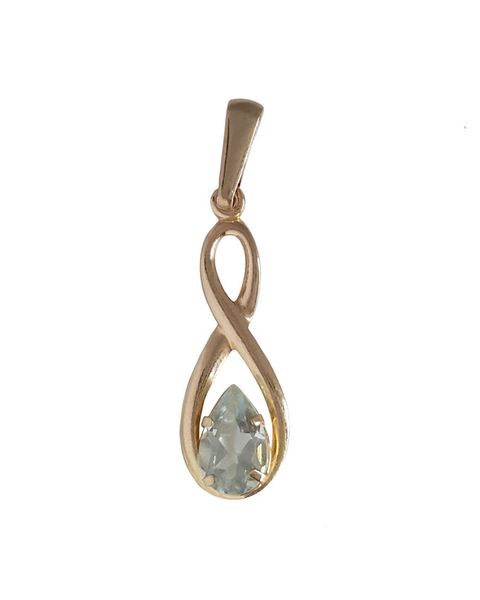 Miss Jewels- Natural Topaz Infinity Pendant in Yellow Gold