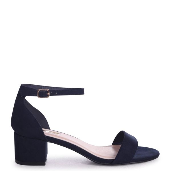 Linzi Ladies HOLLIE Barely There Block Heeled Sandal - Navy Suede