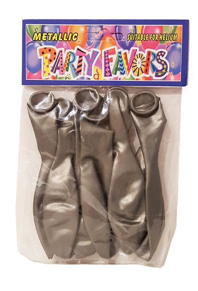 Metallic Silver Balloons - Pack of 6