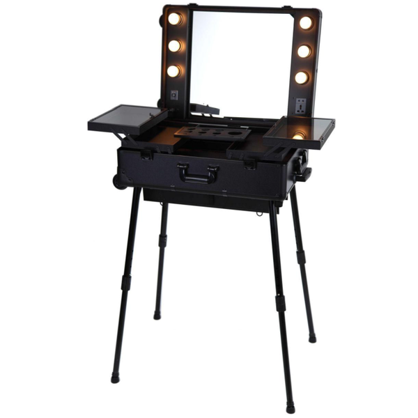 Mobile Lighted Makeup Station with LED Mirror