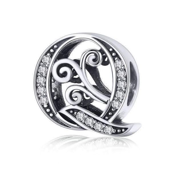 Bamoer Sterling Silver Alphabet Charm with Cubic Zirconias - Z