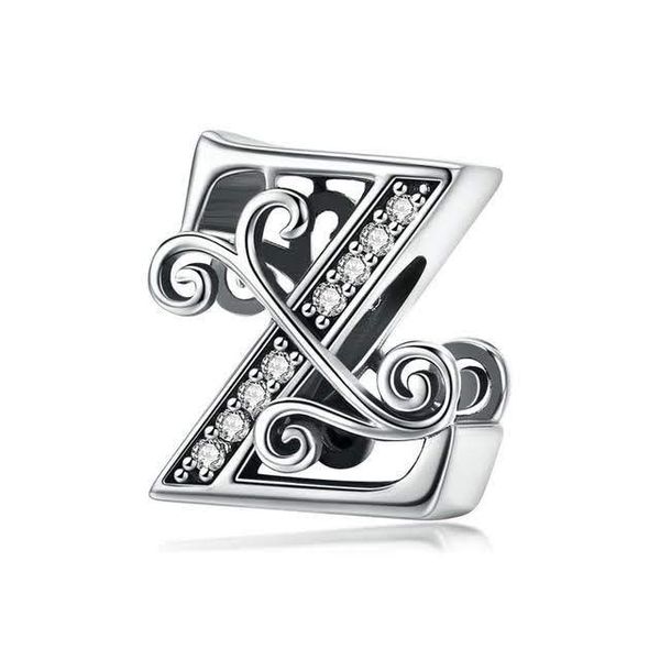 Bamoer Sterling Silver Alphabet Charm with Cubic Zirconias - Z