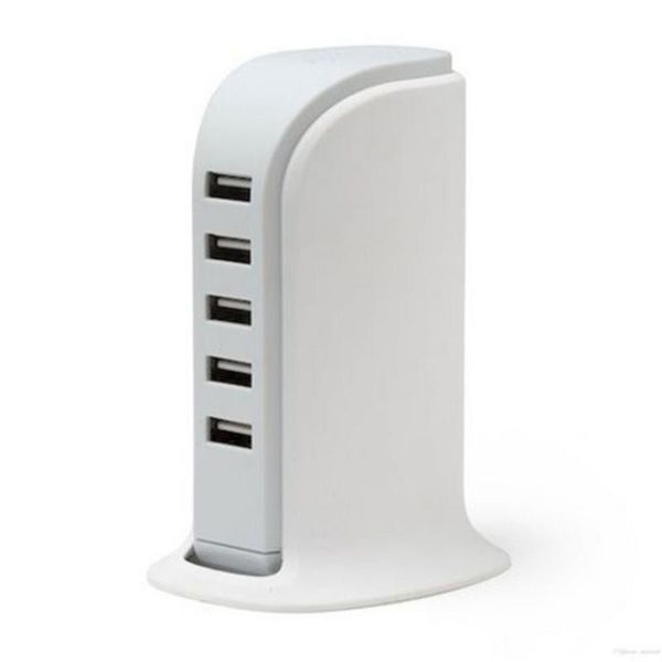 5 Port Universal USB Charger - White