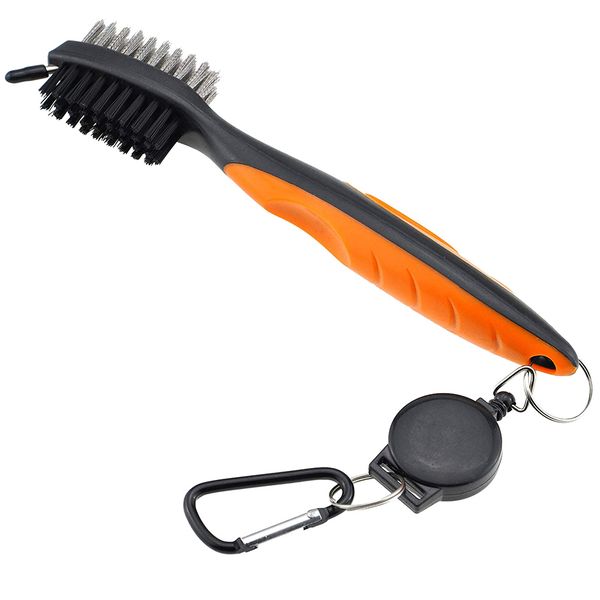 Golf Club Brush &amp; Club Groove Cleaner - Orange