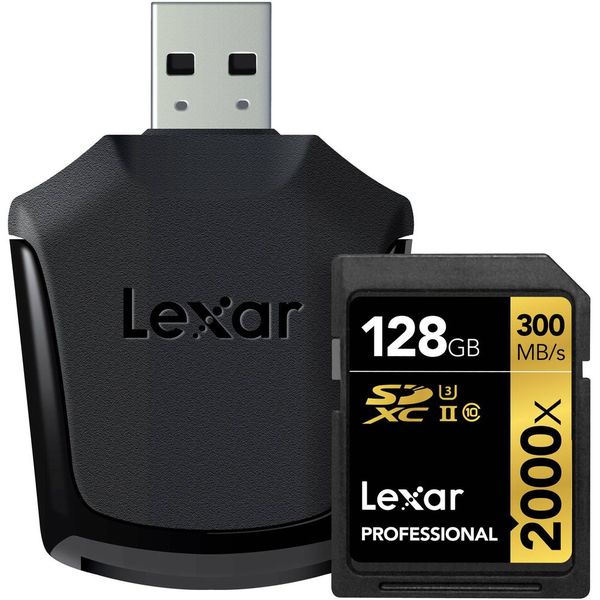 Lexar 128GB Professional 2000x Memory Card with USB 3.0 Reader