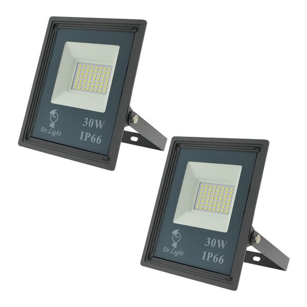 Set of 2 Dr Light FLG 30W Slim SMD LED Flood Lights for Outdoor