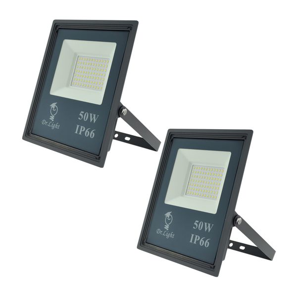 Set of 2 Dr Light FLG 50W Slim SMD LED Flood Lights for Outdoor