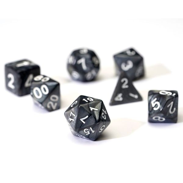 Sirius Dice - 7-set Pearl (grey, white)
