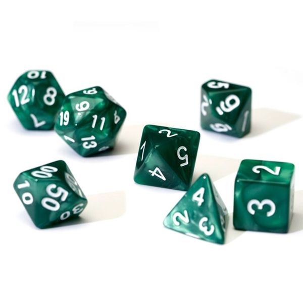 Sirius Dice - 7-set Pearl (green, white)