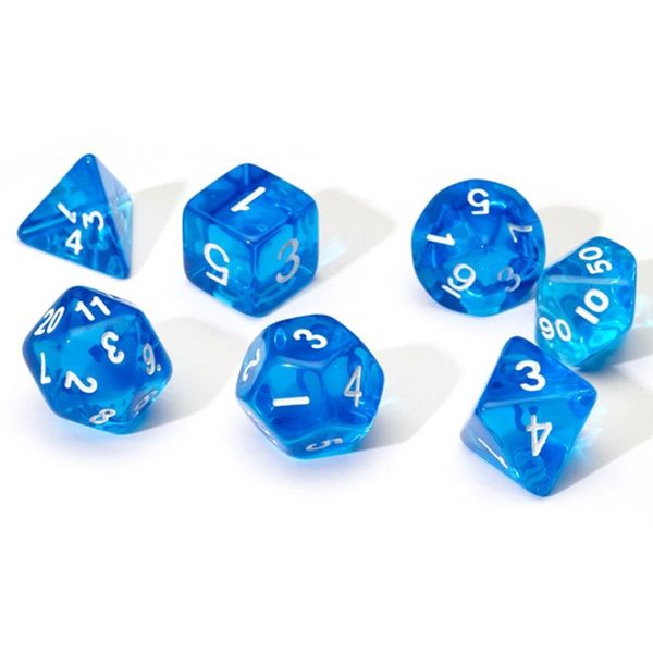 Sirius Dice - 7-set Translucent (blue, white)