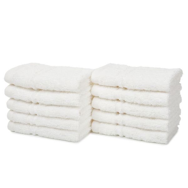 Glodina Marathon 420gsm White Snag Proof Face Cloths (Set of 10)