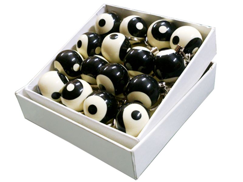 Ying &amp; Yang Pool Ball Keyrings (Key Chains) - Pack of 16