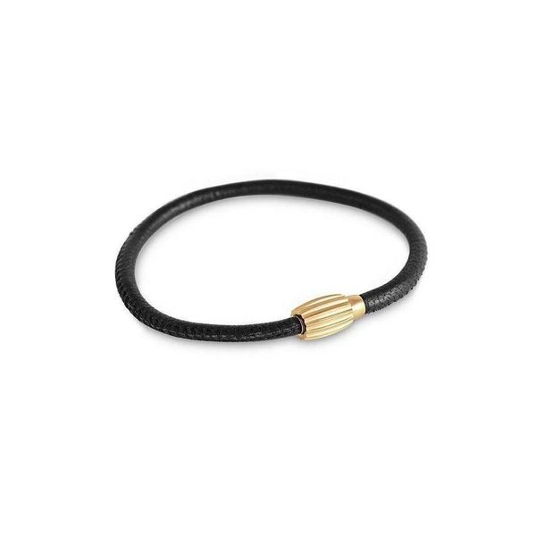 Idun Leather Bracelet Gold Lock