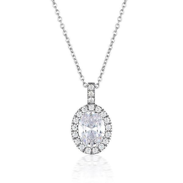 Georgini Oval Halo Silver Pendant