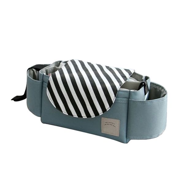 Baby Stroller Organiser Hanging Bag - Blue &amp; Stripes