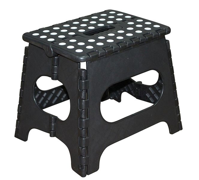 Folding Plastic Step Ladder Stool - Black