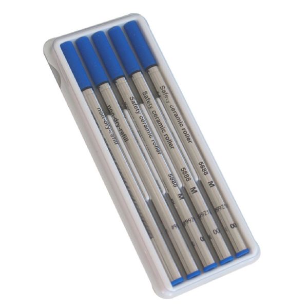 TROIKA Ink Refill for TROIKA Rollerball Pens – Blue Ink (Set of 5)