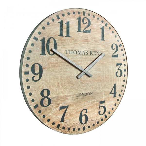 Thomas Kent 17.5cm Wharf Wood Effect Open Face Round Wall Clock