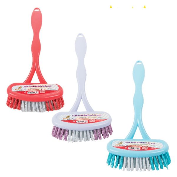 Bulk Pack x 6 Plastic Back Scrubbing Brush Easy Grip 24cm