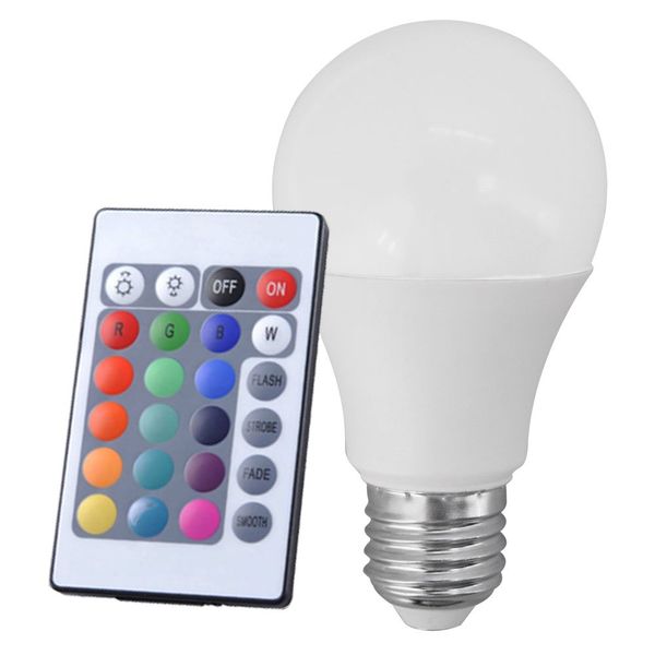 9W E27 16-Colour Changing RGB LED Light Bulb with Remote Control 100-240V