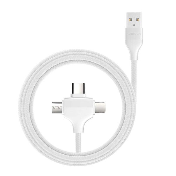 DW-Joyroom S-L317 NylonType-C Micro USB 1.2m Charging Data Cable - White