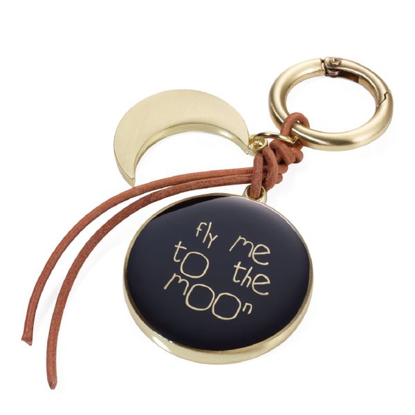 TROIKA Bag Charm with Two Charms FLY ME TO THE MOON