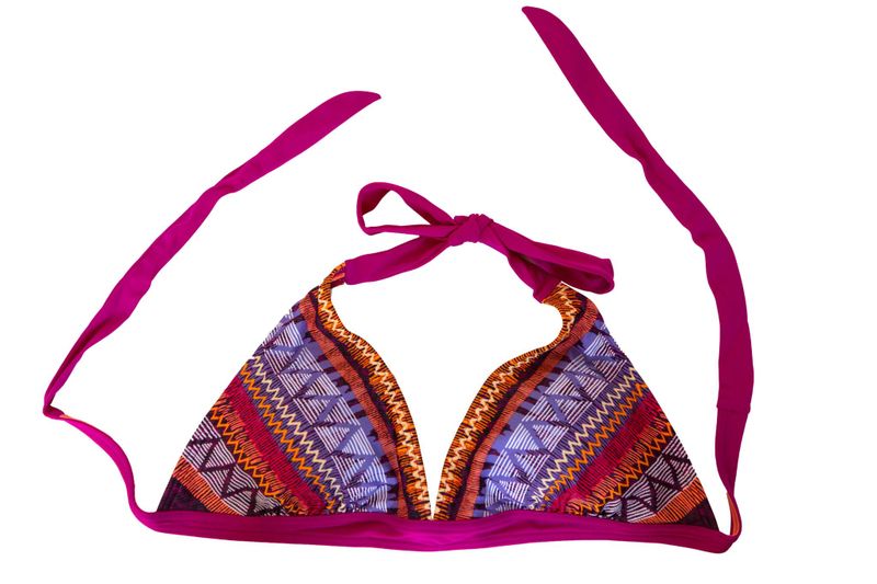 PrAna Lahari Halter Bikini Top - Printed Purple - XL