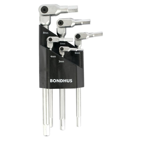 Bondhus Hex-Pro Wrench Set 5Pce Metric 3-8mm Pivot Head