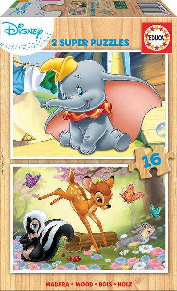 Educa Disney Animals Dumbo &amp; Bambi Puzzle - 2x16 Piece