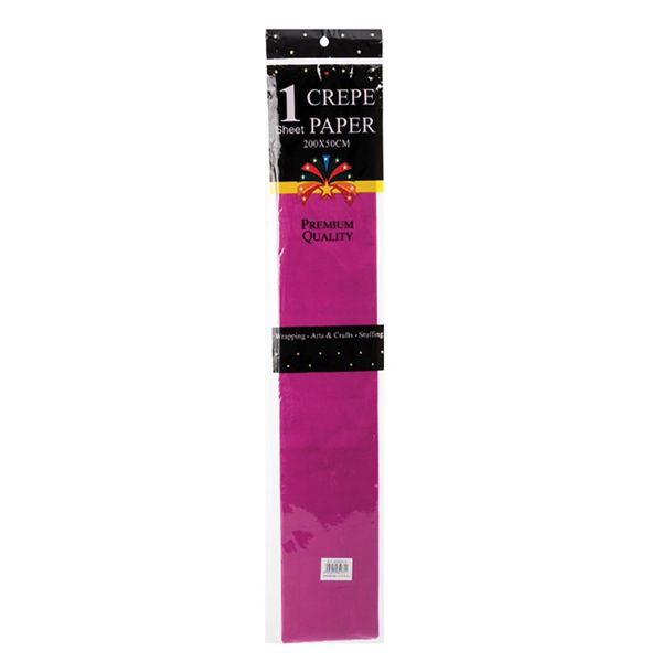 Bulk Pack x 6 Crepe Paper Sheet Pink 50x200cm