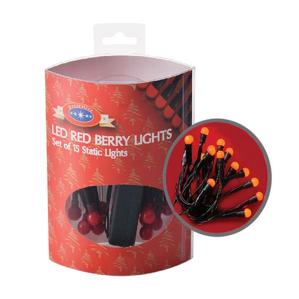 Bulk Pack x 6 Xmas Lights Battery Operated In 15led 1.7m Red Lights