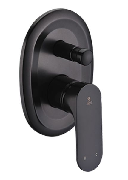 Sielo Montella U/Wall Bath/Shower Diverter Mix - Black