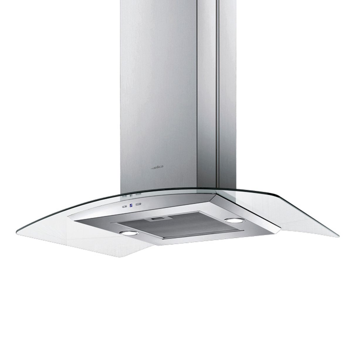 Elica 90cm Curved Glass Island Cookerhood Stainless 10/REEF ISLAND90