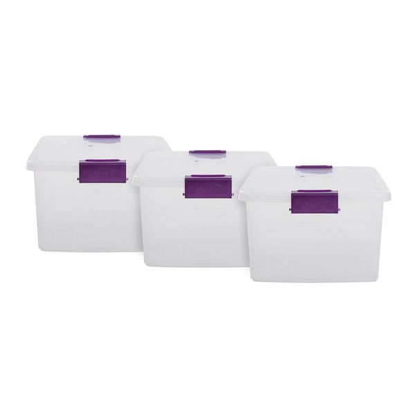 Salsa Clear Storage Containers (20 Litre) - Set of 3