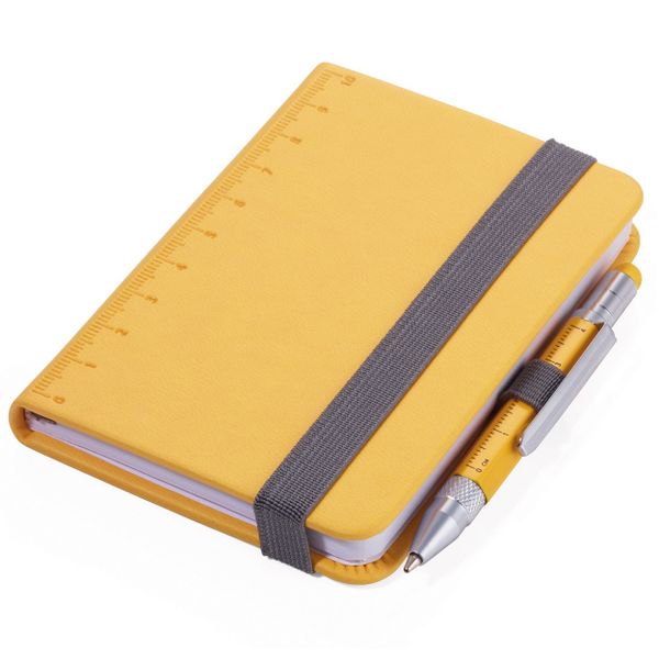 TROIKA Notepad A7 with Multitasking Ballpoint Pen LILIPAD+LILIPUT Yellow