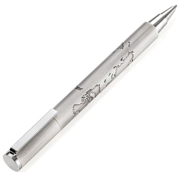 TROIKA Germany: Rollerball Pen &amp; Pen Case Set - Embossed World In Your Hand