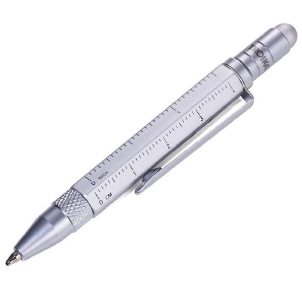 TROIKA Multitasking Mini Ballpoint Pen CONSTRUCTION LILIPUT – Silver