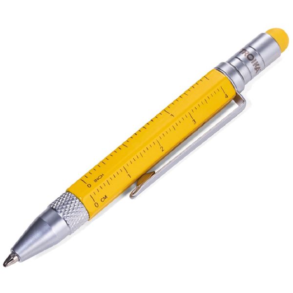TROIKA Multitasking Mini Ballpoint Pen CONSTRUCTION LILIPUT - Yellow